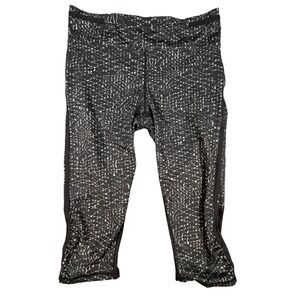 Lululemon Real Quick Crop Leggings 8 Samba‎ Snake Battleship Blk Wht Yoga  Capri
